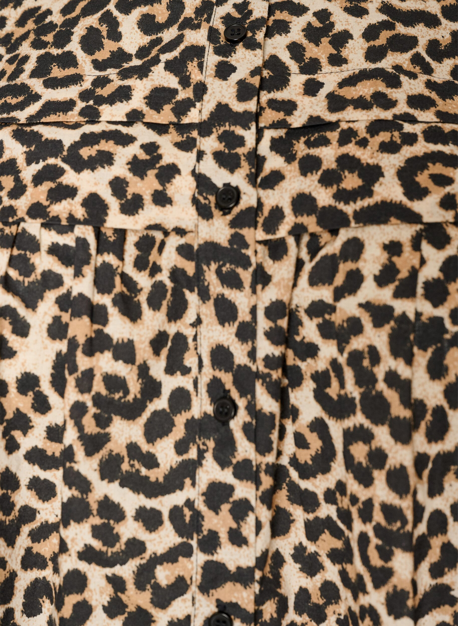 Zizzi&AElig;rmel&oslash;s skjortebluse i bomuld med A-form, Brun, Packshot image number 2