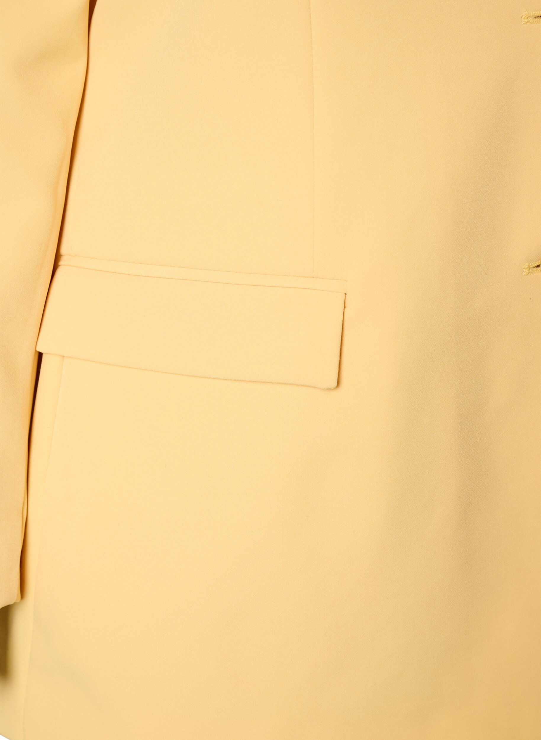 Zizzi Klassisk blazer med knaplukning, Gul, Packshot image number 3