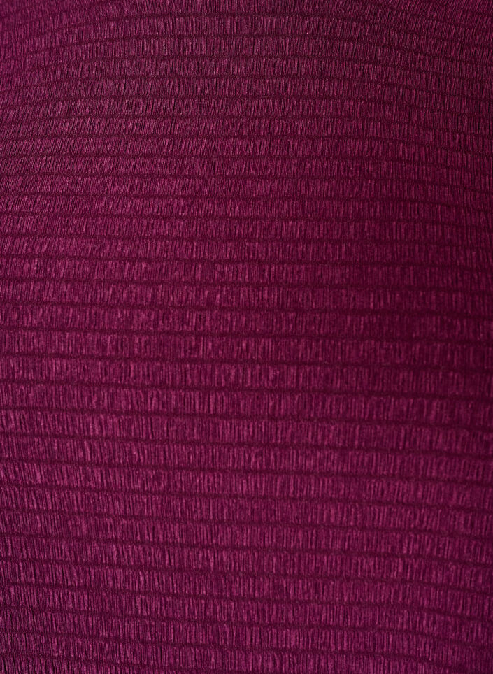 Bluse med struktur og b&oslash;lgede kanter, Lilla, Packshot image number 2