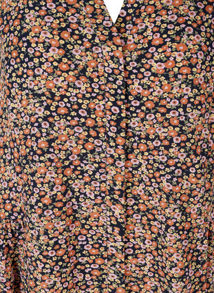 Viskose tunika med print og 3/4 ærmer, Ditsy Flower AOP, Packshot image number 2