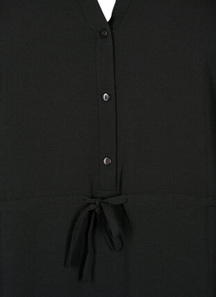 Kjole med snøre i taljen, Black, Packshot image number 2