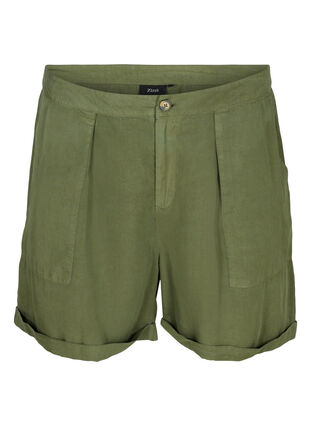 Løse shorts med lommer, Kaki Green, Packshot image number 0