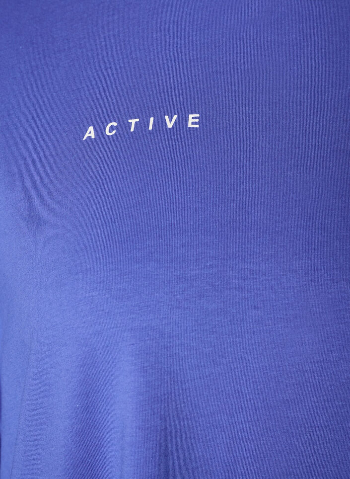 T-shirt i &oslash;kologisk bomuld med lille frontmotiv, Bl&aring;, Packshot image number 3