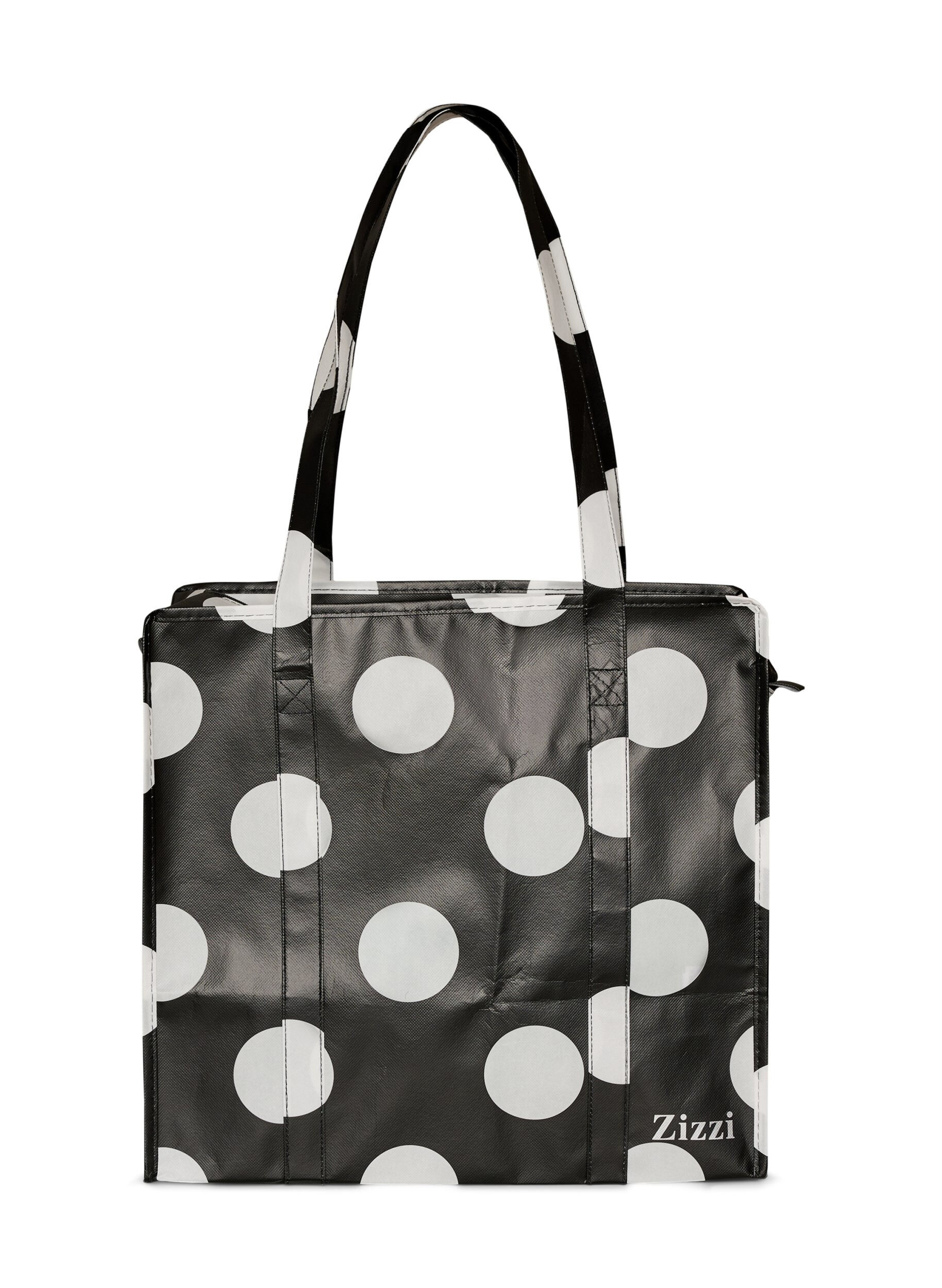 ZizziShoppingbag med lynl&aring;s, Sort, Packshot image number 1