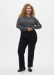 Lang&aelig;rmet bluse med striber, Sort, Model image number 1