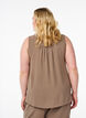 &AElig;rmel&oslash;s top med rynkedetaljer, Brun, Model image number 2
