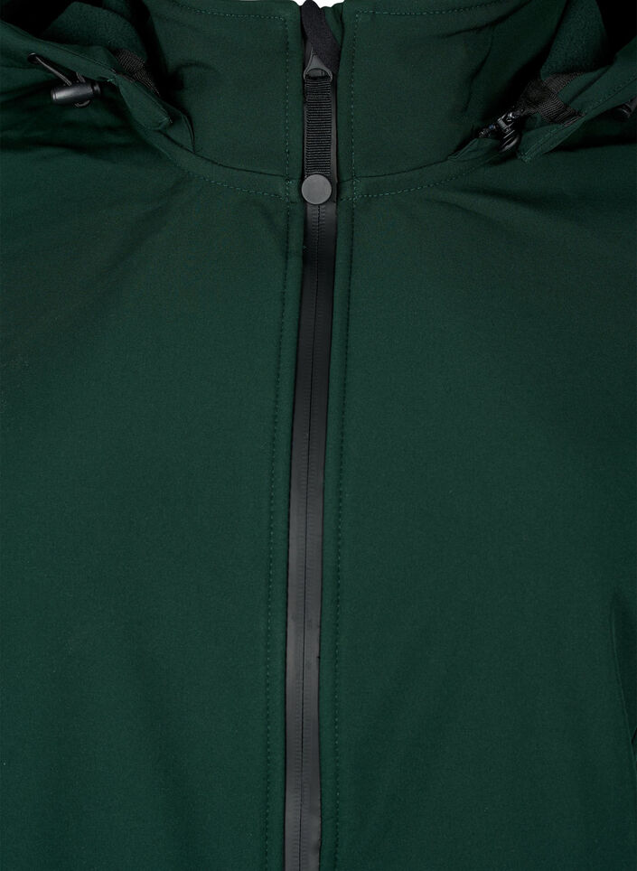 Softshell jakke med aftagelig h&aelig;tte, Gr&oslash;n, Packshot image number 2