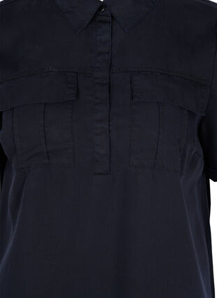 Kortærmet tunika med krave, Black, Packshot image number 2