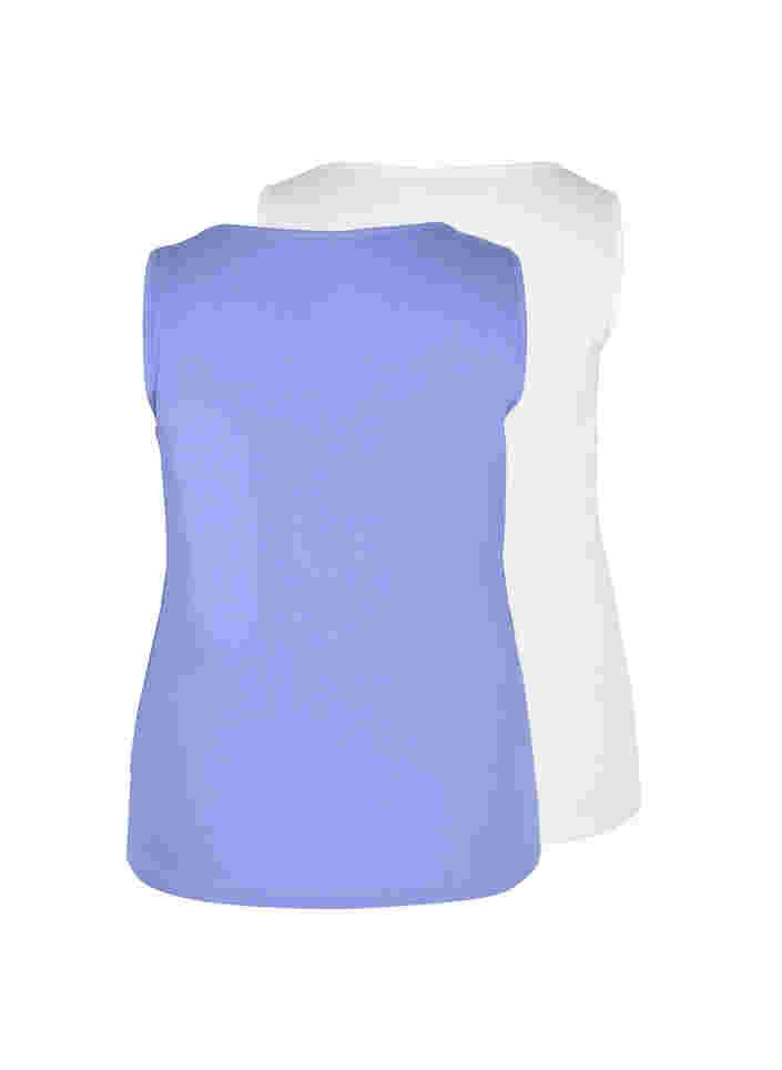 2-pak basis tanktop i rib, Ultramarine/White, Packshot image number 1