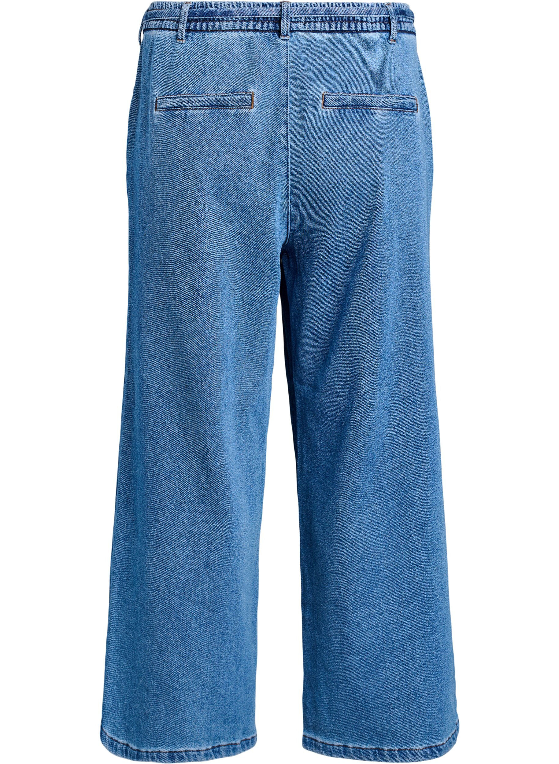 ZizziLoose fit jeans med elastisk talje og bindeb&aring;nd, Bl&aring;, Packshot image number 1