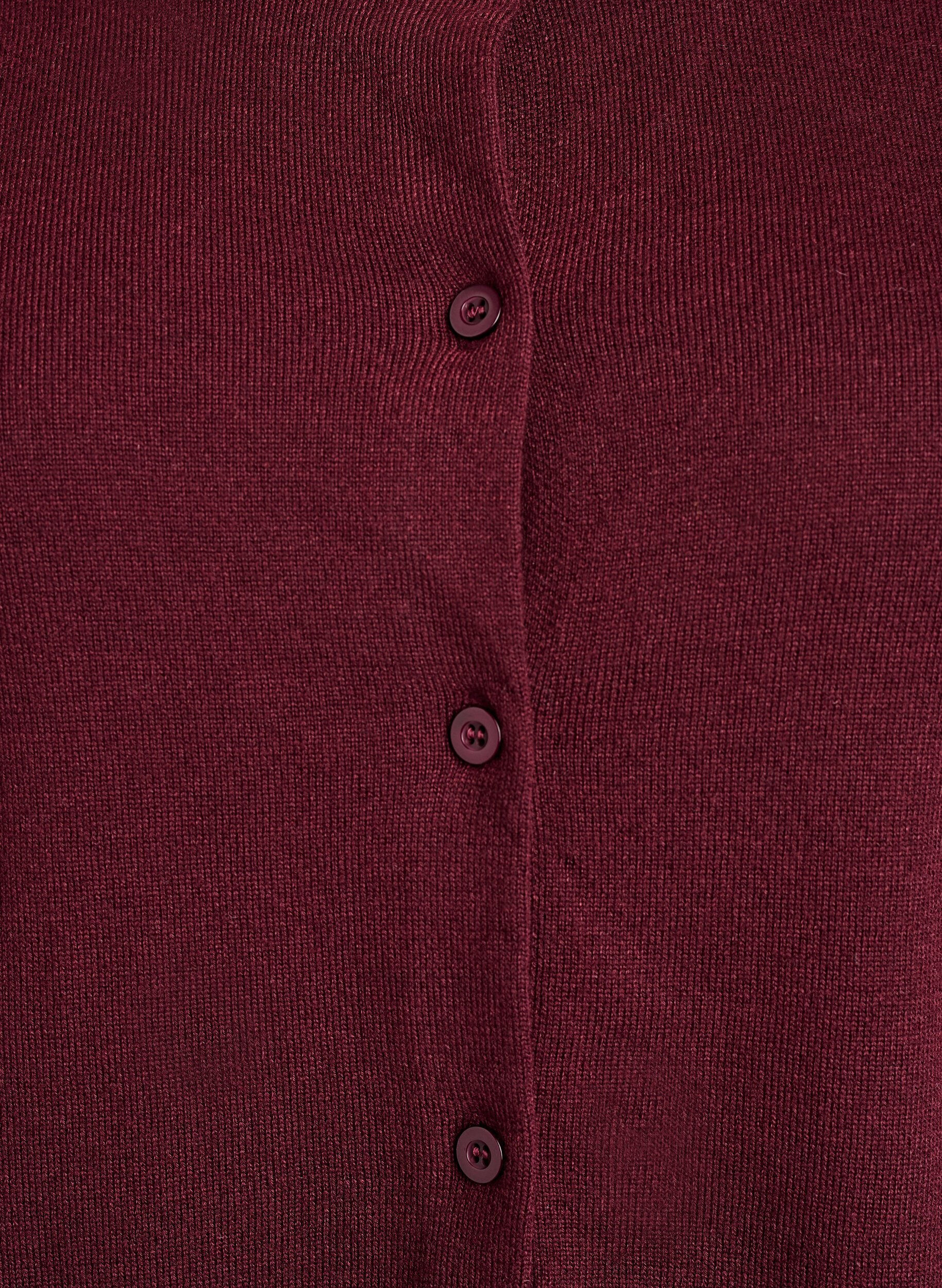 ZizziFinstrikket cardigan med rund hals, R&oslash;d, Packshot image number 2