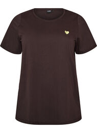 T-shirt med motiv, Brun