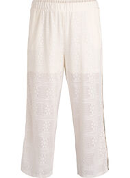 Blondebukser med brede ben og kontraststriber, Hvid