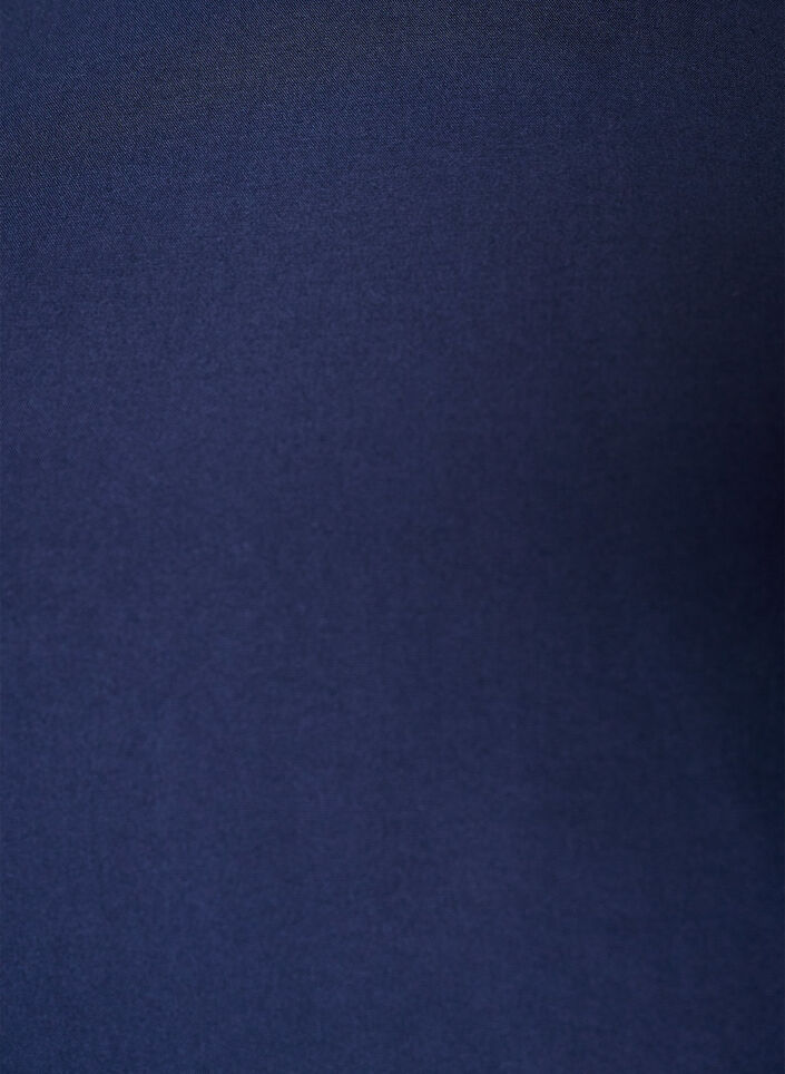 Kort&aelig;rmet v&aelig;vet bluse med rund hals, Bl&aring;, Packshot image number 2