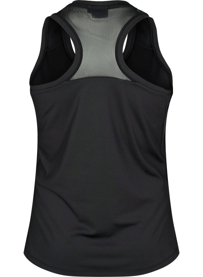 Sportstop med bryderryg og mesh, Black, Packshot image number 1