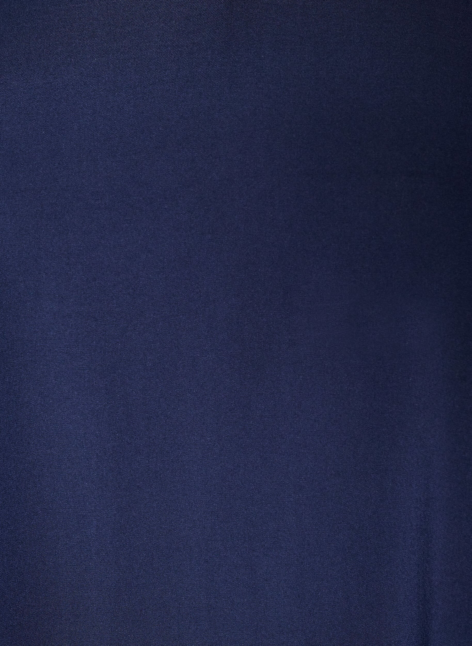 ZizziViskosebluse med V-hals og lange &aelig;rmer, Bl&aring;, Packshot image number 2