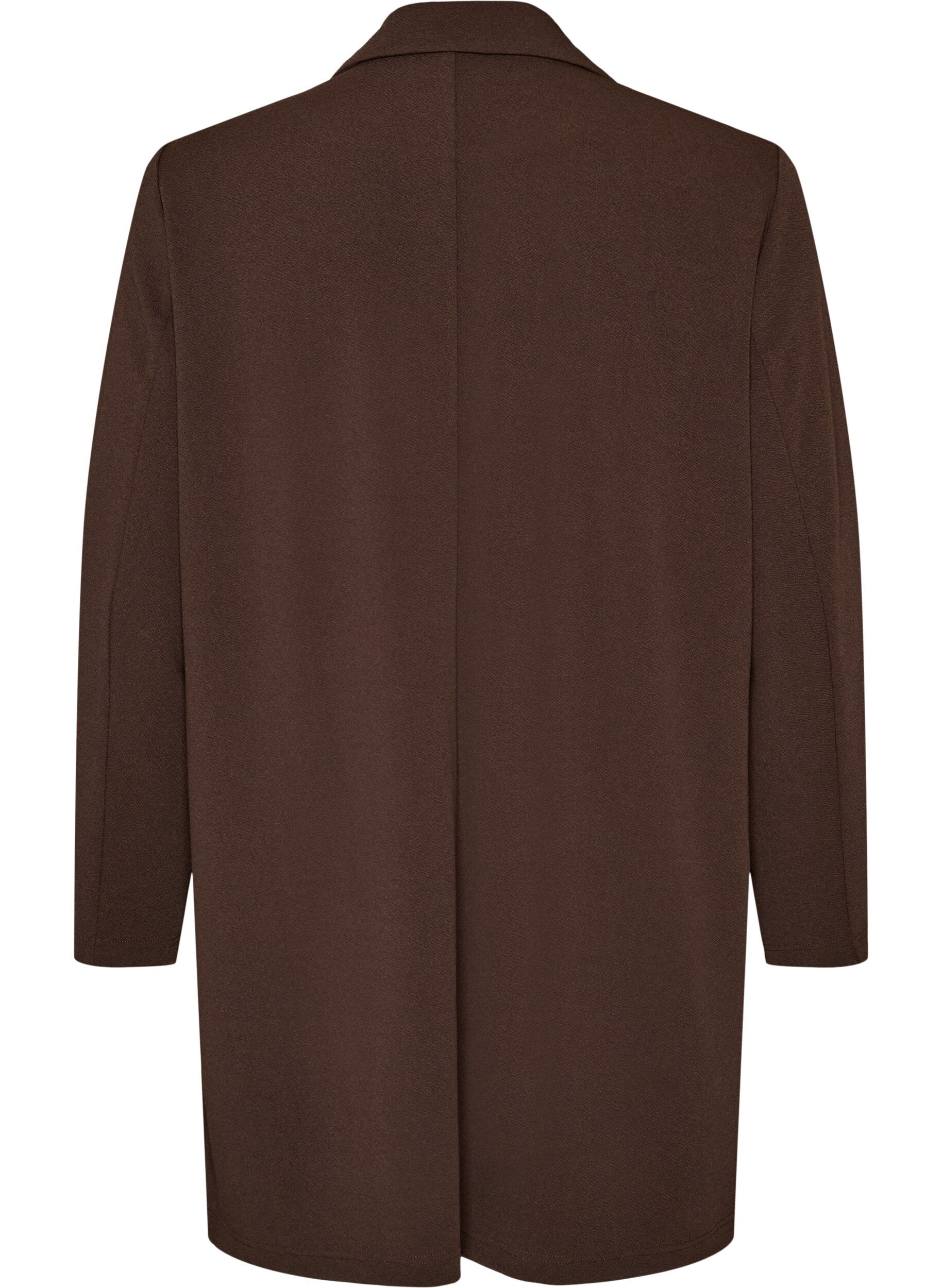 ZizziLang blazer med lommer, Brun, Packshot image number 1