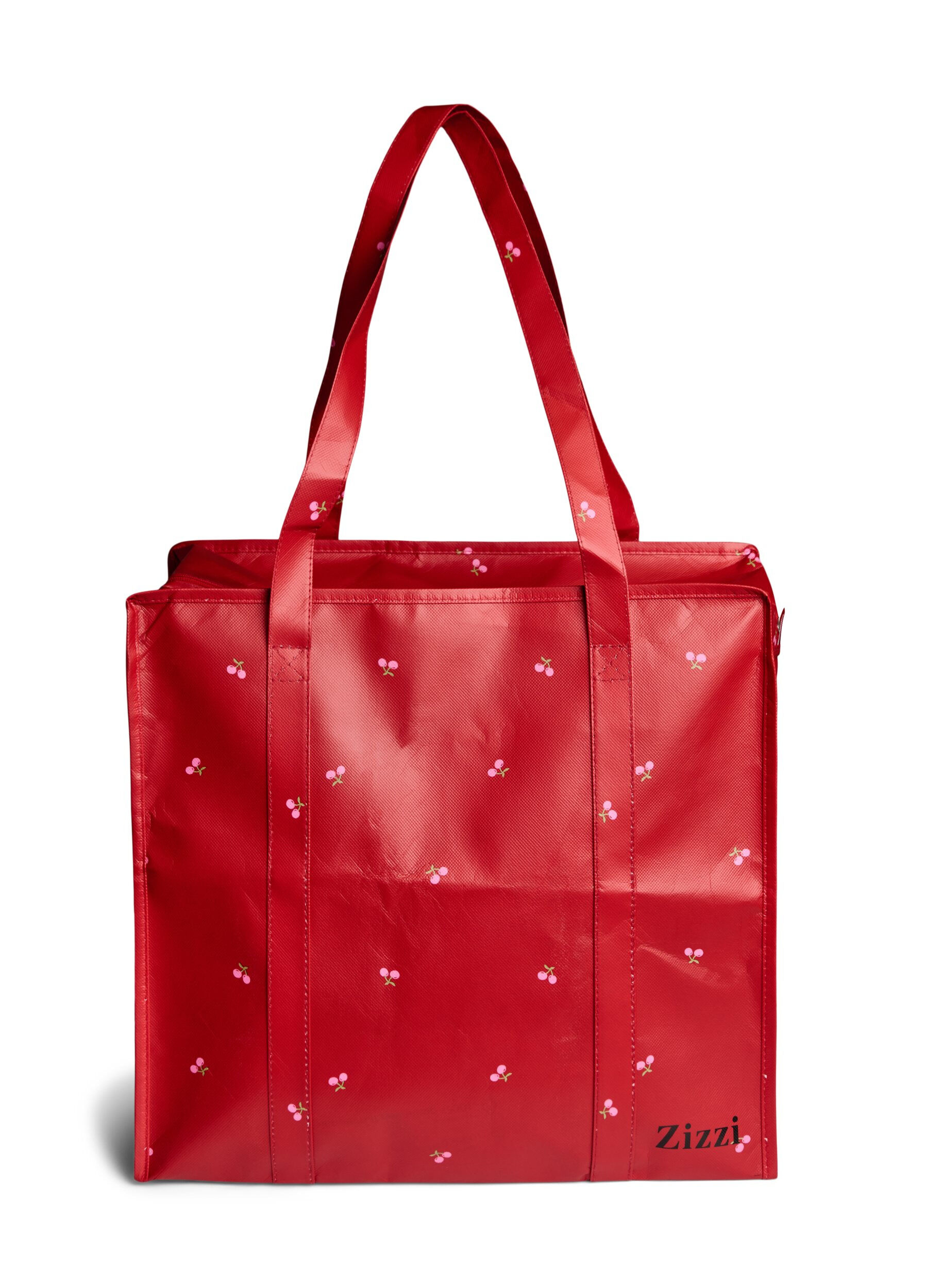 Zizzi Shoppingbag med lynl&aring;s, R&oslash;d, Packshot image number 1