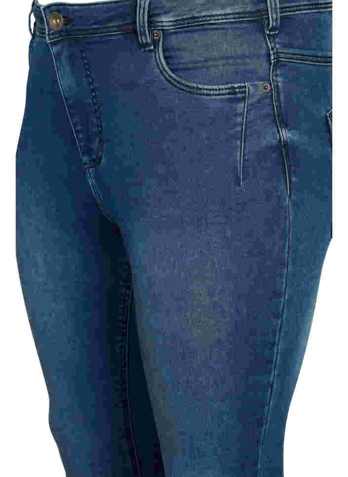 Cropped Amy jeans med lynlås, Dark blue denim, Packshot image number 2