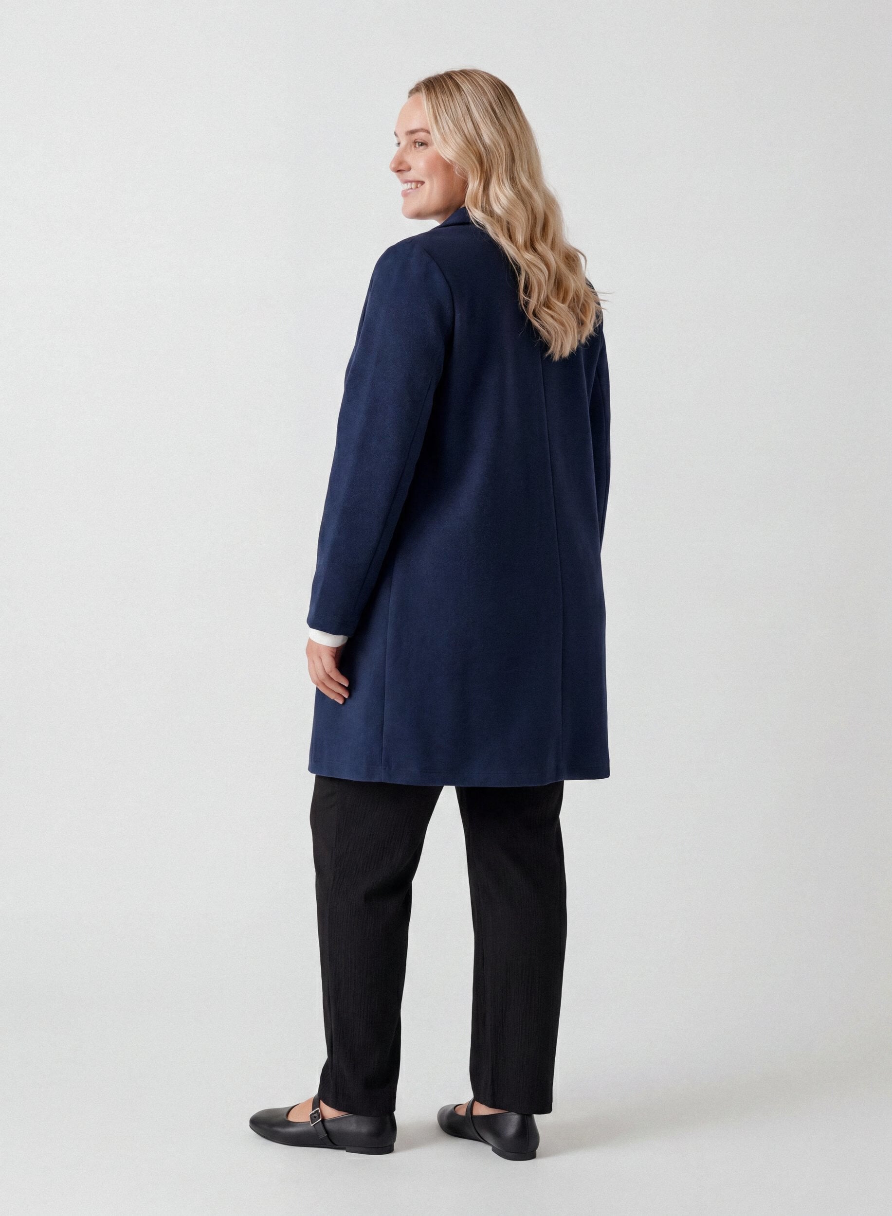 ZizziLang blazer med lommer, Bl&aring;, Model image number 2