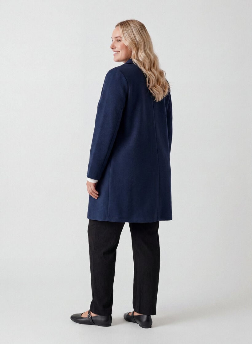 Lang blazer med lommer, Bl&aring;, Model image number 2