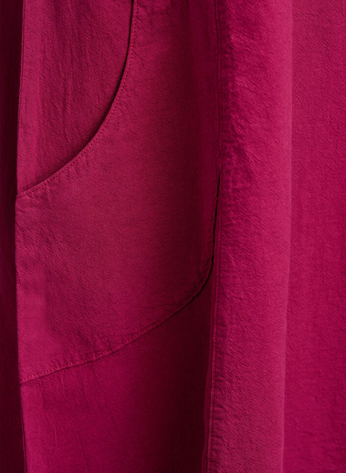 Kort&aelig;rmet kjole i bomuld, R&oslash;d, Packshot image number 3