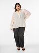 Bluse i viskose med fl&aelig;ser og lange &aelig;rmer, Vanilla, Model image number 1