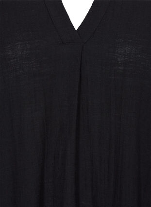 Bomulds tunika med v-udskæring, Black, Packshot image number 2