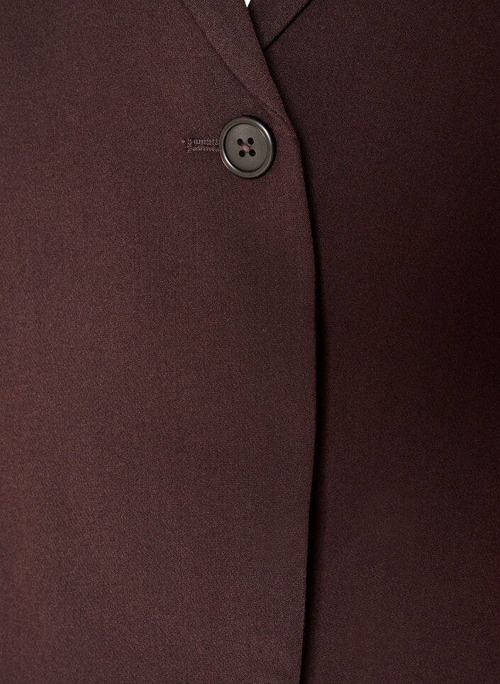 Klassisk blazer med enkel knaplukning, Brun, Packshot image number 2