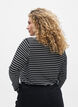 Lang&aelig;rmet bluse med striber, Sort, Model image number 2