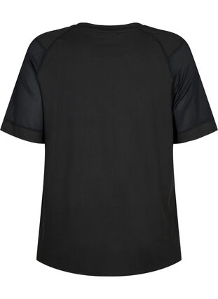 Kortærmet trænings t-shirt med rund hals, Black, Packshot image number 1