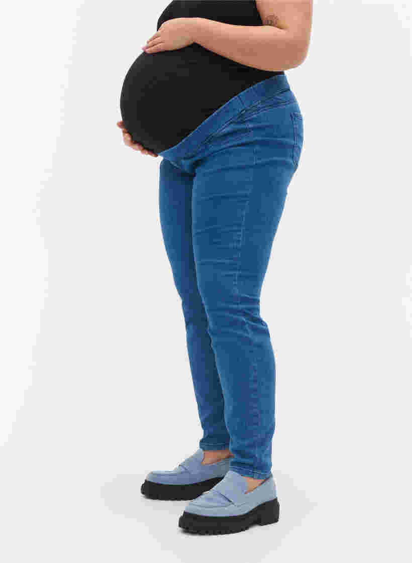 Graviditets jeggings med baglommer, Blue denim, Model image number 1