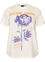T-shirt i bomuld med print, Hvid