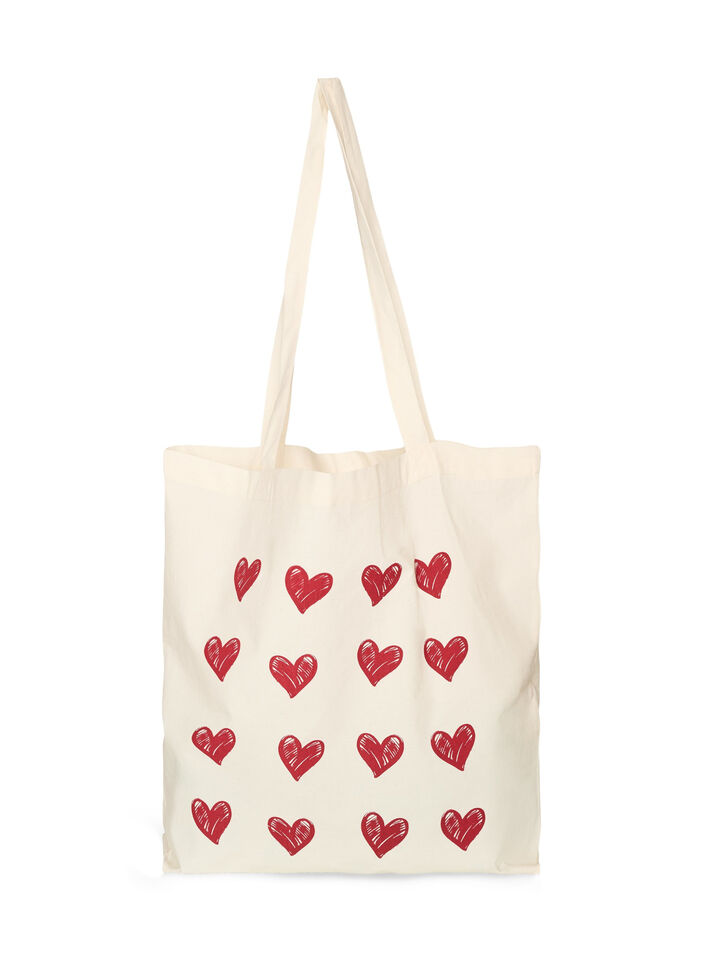 Totebag med print, R&oslash;d, Packshot image number 0