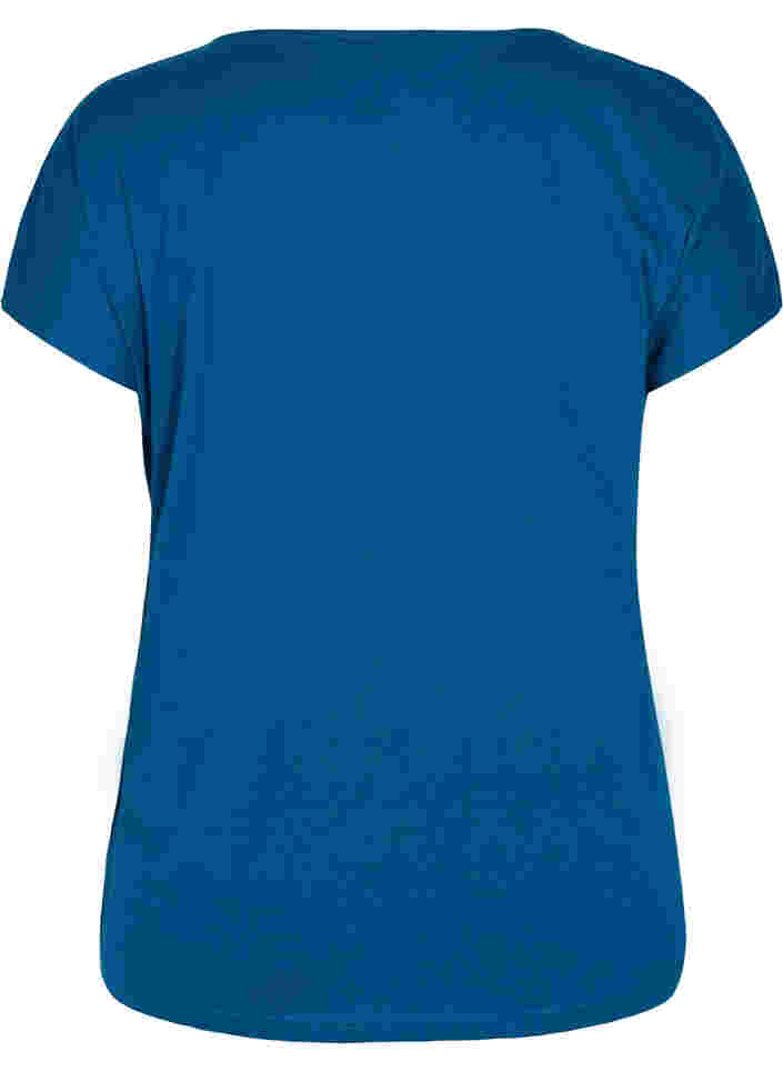 Bomulds t-shirt med printdetaljer, Poseidon Mel Feather, Packshot image number 1