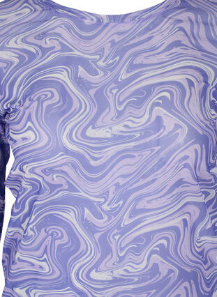 Mesh bluse med print, Lilac, Packshot image number 2