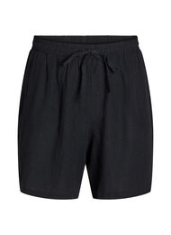 Løse shorts i hør og viskose, Sort