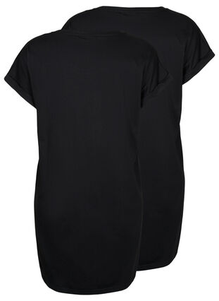 2-pak bomuldskjole med korte ærmer , Black/Black, Packshot image number 1