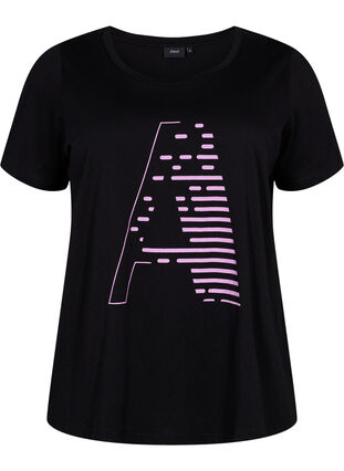 Trænings t-shirt med print, Black w. Purple A, Packshot image number 0