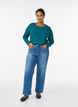 Basis jerseybluse med lange &aelig;rmer, Gr&oslash;n, Model image number 1