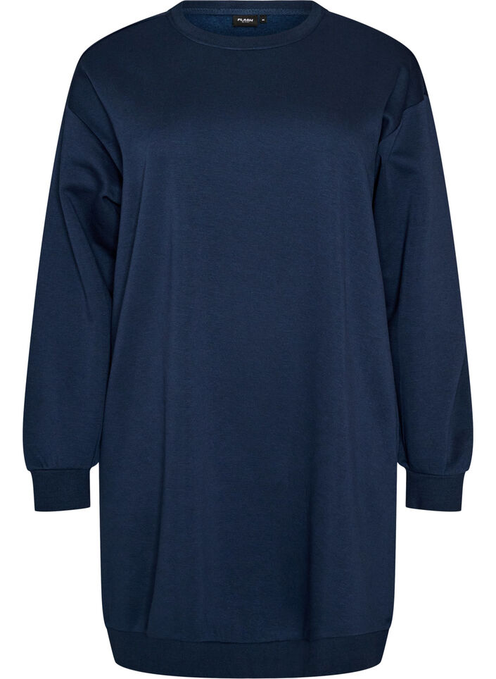 L&oslash;s sweatkjole med lommer, Bl&aring;, Packshot image number 0