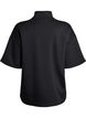 Sweatbluse med korte ærmer og høj krave, Sort, Packshot image number 1