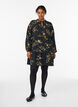 Kjole med blomsterprint og bindeb&aring;nd, Sort, Model image number 1