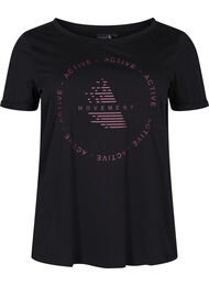 Trænings t-shirt med print, Black w. copper logo