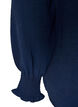 Bluse med smock manchetter og V-udsk&aelig;ring, Bl&aring;, Packshot image number 3
