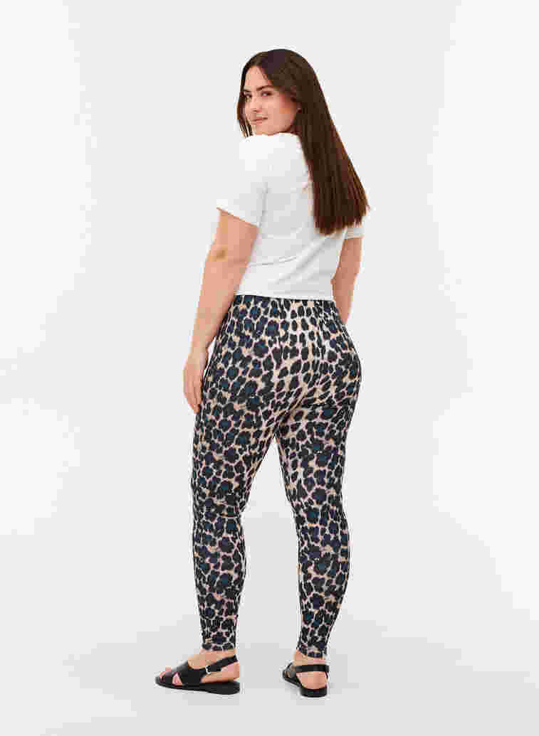 Lange leggings med leo print, Black Leo AOP, Model image number 0