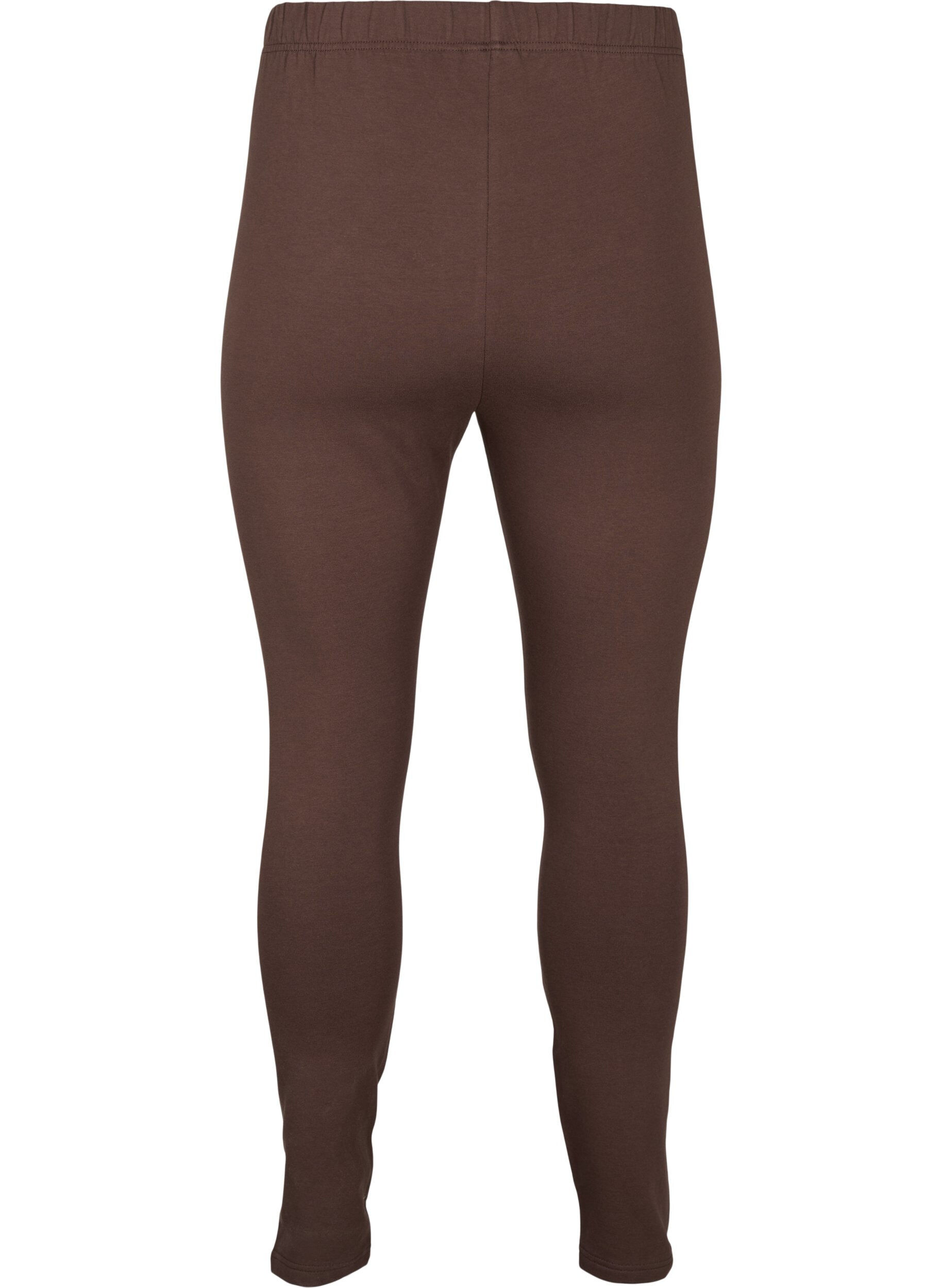 Zizzi Leggings i bomuld med foer, Brun, Packshot image number 1
