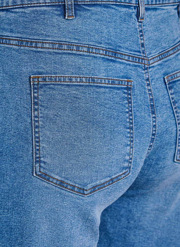 L&oslash;se denimshorts med h&oslash;j talje, Bl&aring;, Packshot image number 3
