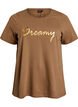 T-shirt med motiv , Brun, Packshot image number 0