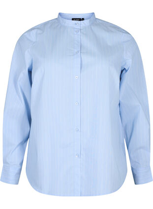 FLASH - Nålestribet skjorte, Light Blue Stripe, Packshot image number 0